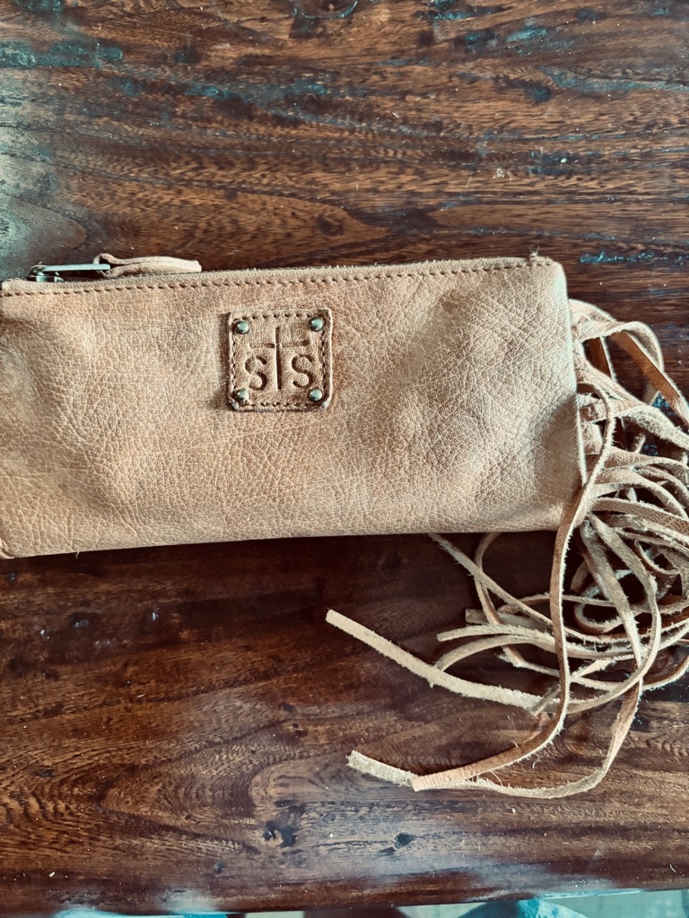 TAN  Leather Fringe Wallet by STS Ranchwear